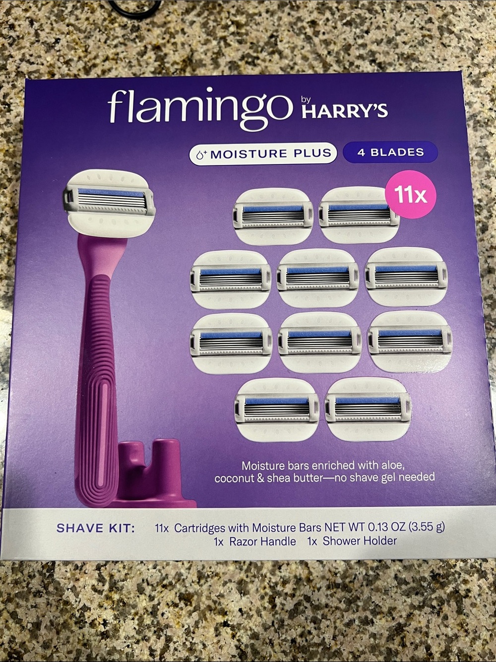 Flamingo by Harry's Purple Moisture Plus 4-Blade Shave Kit